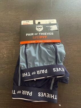 Pair of Thieves Men's Super Fit Boxer Briefs 2 pk Blue Size M Lightweight Mesh